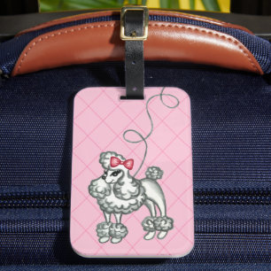 Étiquette À Bagage Étiquette de bagage Poodle Rétro