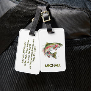 Étiquette À Bagage Étiquette de bagage pour amateur de pêche - Dessin