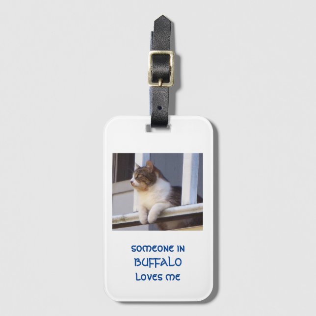 Étiquette À Bagage étiquette de bagage pour chat solitaire (Devant Vertical)
