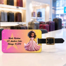 Étiquette de bagage princesse