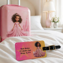 Étiquette de bagage princesse