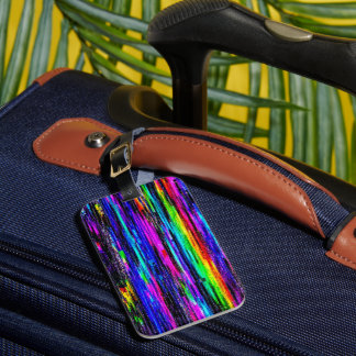 Étiquette À Bagage Étiquette de bagage statique Neon Glitch
