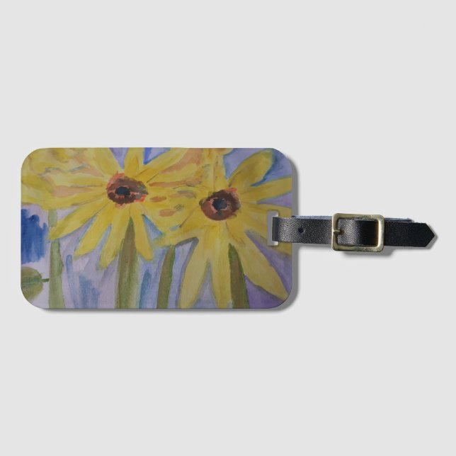 Étiquette À Bagage Étiquette de bagage tournesols jaunes (Devant Horizontal)