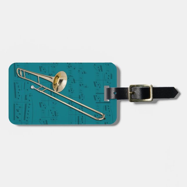 Étiquette À Bagage Étiquette de bagage - trombone (tenor) - (Devant horizontal)