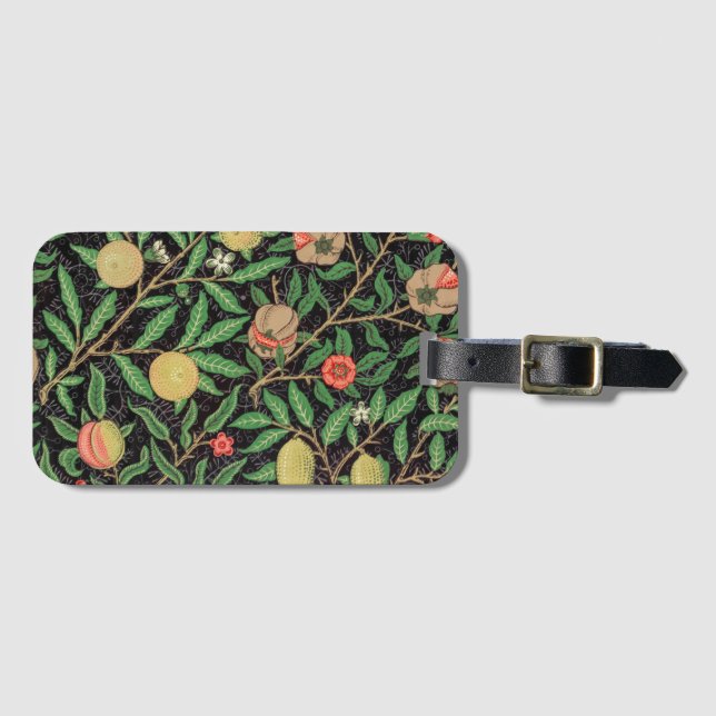Étiquette À Bagage Étiquette de bagage: WILLIAM MORRIS : POMEGRANATES (Devant Horizontal)