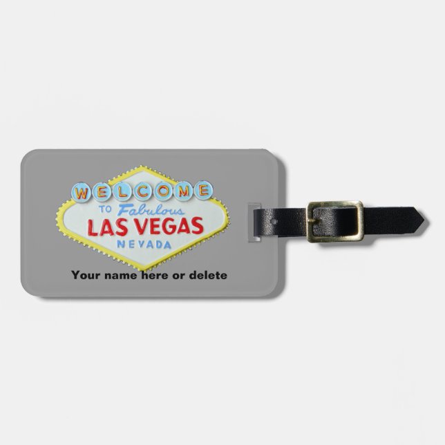 Étiquette À Bagage Étiquette de bagages de signe de Las Vegas (Devant horizontal)