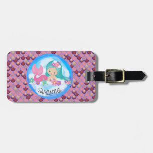 Étiquette À Bagage Étiquette de bagages Mer Mer violet rose