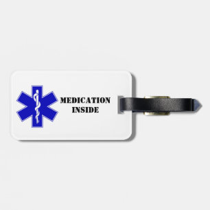 Étiquette À Bagage Étiquette de bagages pour médicaments horizontaux 
