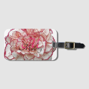 Étiquette À Bagage Étiquette de bagages rose et blanc
