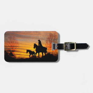 Étiquette À Bagage Étiquette de la fille Sunset Horseback Ride des ba