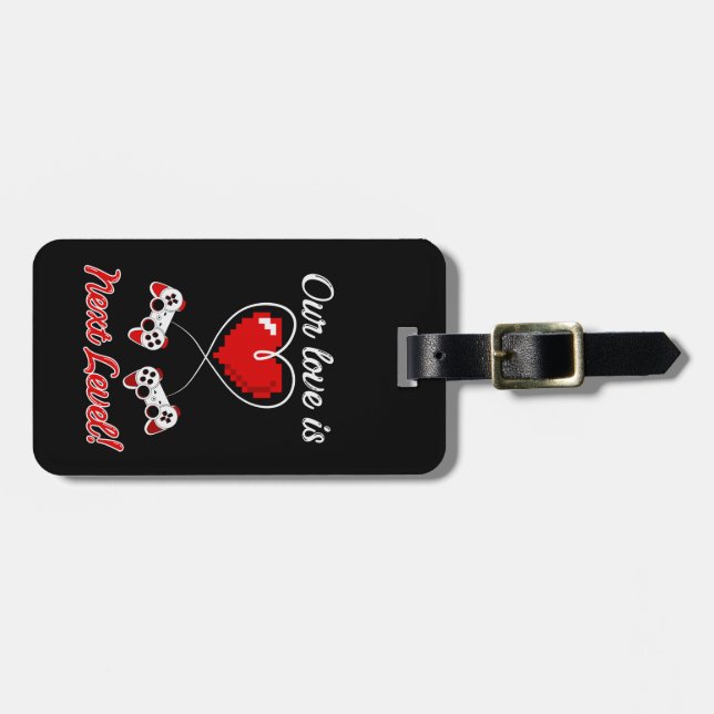 Étiquette À Bagage Étiquette de la valentine de Gamer (Devant horizontal)