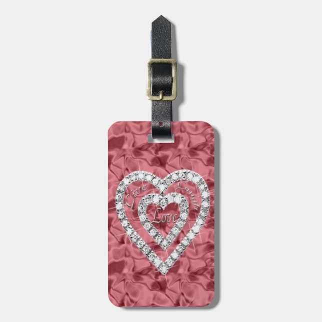 Étiquette À Bagage Étiquette de la valise Coeur Diamant Rire Personna (Devant Vertical)