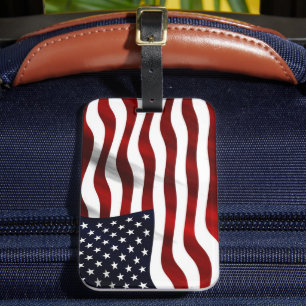 Étiquette À Bagage Étiquette de la valise du drapeau américain
