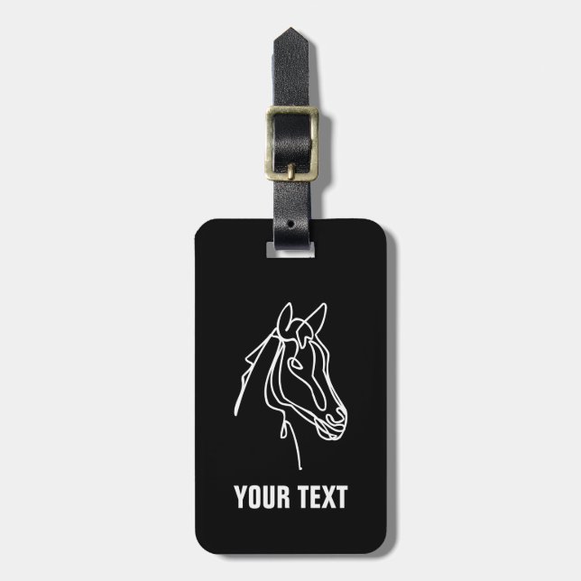 Étiquette À Bagage étiquette de l'étiquette à bagages à cheval avec t (Devant Vertical)