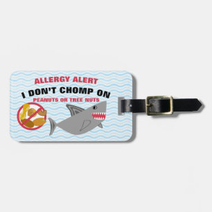 Étiquette À Bagage Étiquette de requin d'alerte d'allergie d'écrou