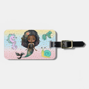 Étiquette À Bagage étiquette de valise de sirène de fille africaine a