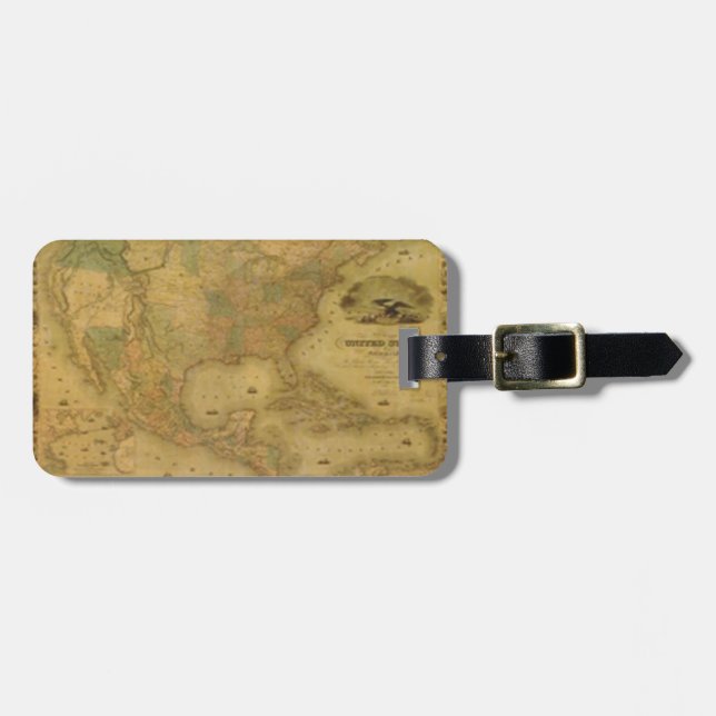 Étiquette À Bagage Étiquette des bagages de carte des États-Unis (Devant horizontal)