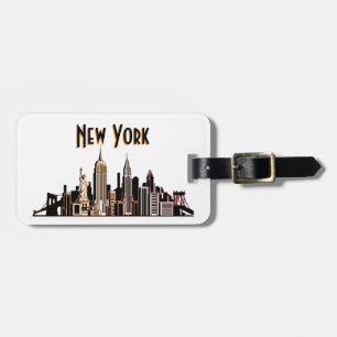 Étiquette À Bagage Étiquette des bagages Skyline de New York
