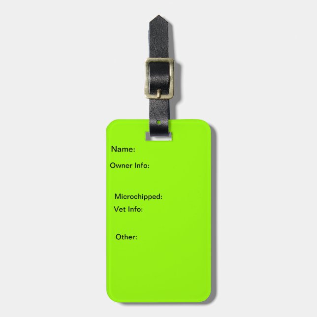 Étiquette À Bagage Étiquette d'identification de chenil/caisse (Devant Vertical)