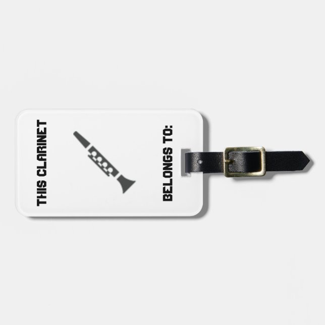 Étiquette À Bagage Étiquette d'identification de clarinette (Devant horizontal)