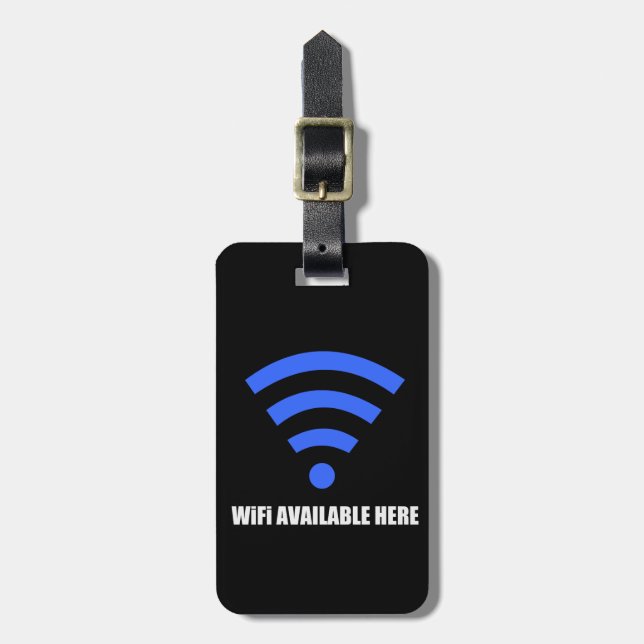 Étiquette À Bagage Étiquette disponible de bagage de Wifi ici (Devant Vertical)