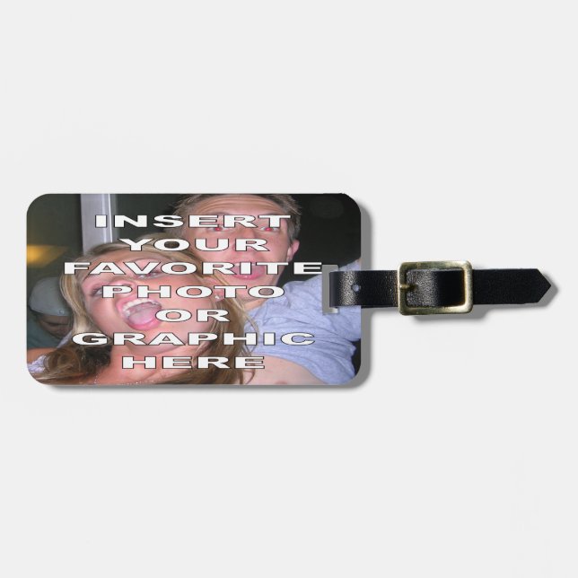 Étiquette À Bagage Étiquette faite sur commande de bagage avec votre (Devant horizontal)