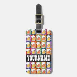Étiquette À Bagage Étiquette faite sur commande de bagage d'art de