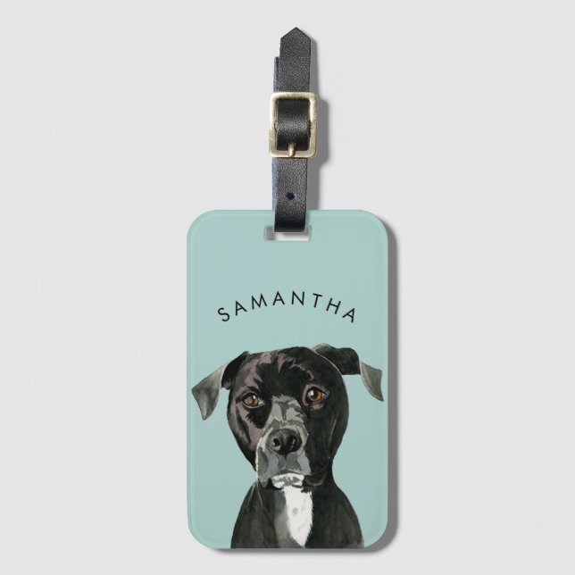 Étiquette À Bagage Étiquette faite sur commande | de bagage de chien (Devant Vertical)