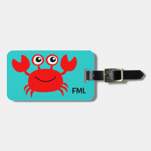 Étiquette À Bagage Étiquette faite sur commande de bagage de crabe
