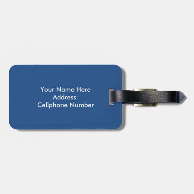 Étiquette À Bagage Étiquette faite sur commande de bagage de nom et (Dos horizontal)