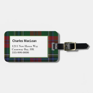 Étiquette À Bagage Étiquette faite sur commande de bagage de plaid de