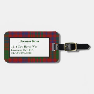 Étiquette À Bagage Étiquette faite sur commande de bagage de plaid de