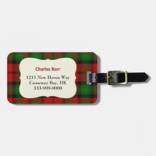 Étiquette À Bagage Étiquette faite sur commande de bagage de plaid de