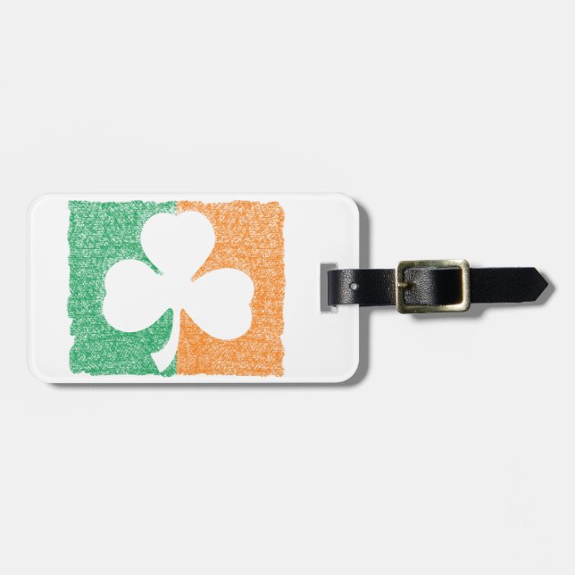 Étiquette À Bagage Étiquette faite sur commande de bagage de shamrock (Devant horizontal)