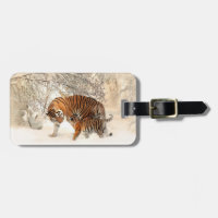 Étiquette faite sur commande de bagage de tigres