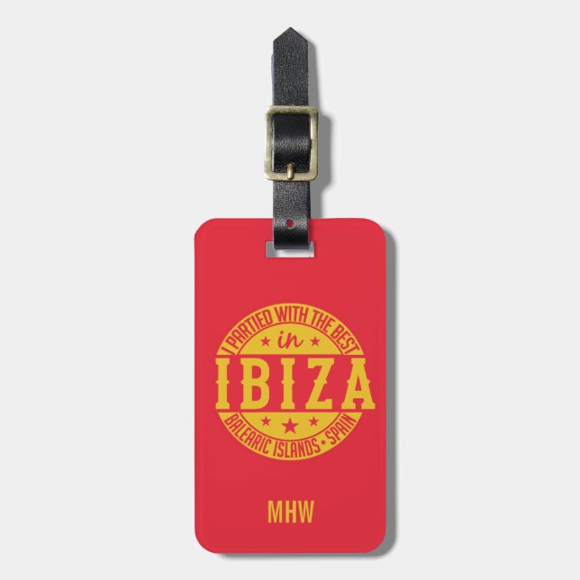 Étiquette À Bagage Étiquette faite sur commande de bagage d'IBIZA (Devant Vertical)