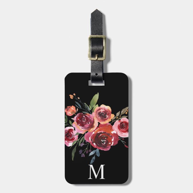 Étiquette À Bagage Étiquette faite sur commande florale de bagage (Devant Vertical)