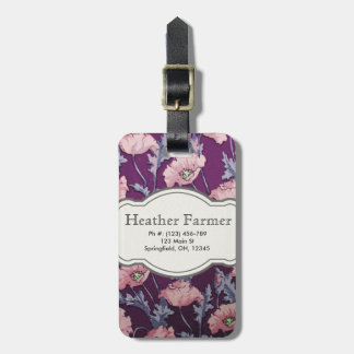 Étiquette À Bagage Étiquette florale faite sur commande de bagage