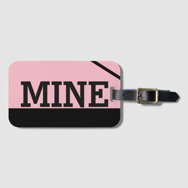 Étiquette À Bagage Étiquette humoristique de bagage de "mine" (Devant Horizontal)