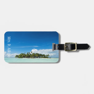 Étiquette À Bagage Étiquette inhabitée tropicale de bagage d'île
