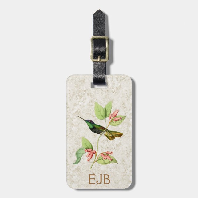 Étiquette À Bagage Étiquette magnifique de bagage de colibri (Devant Vertical)