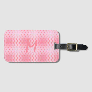 Étiquette À Bagage Étiquette modelée géométrique rose de bagage de