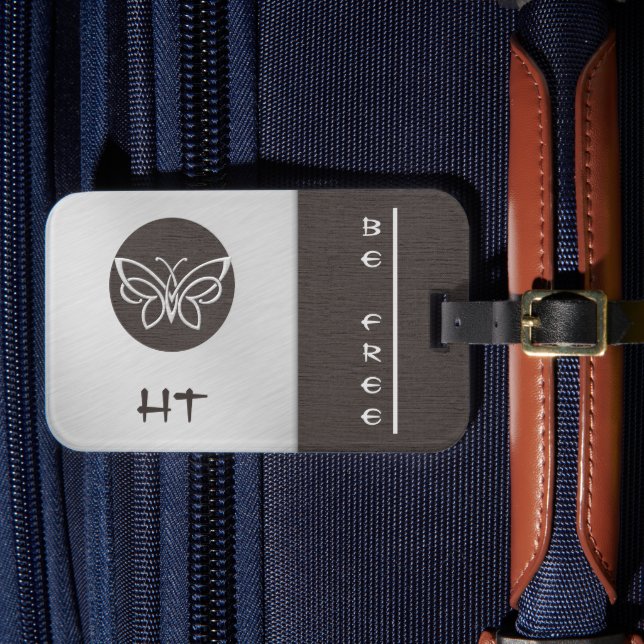 Étiquette À Bagage Étiquette Monogramme Papillon Linge Regarder les b (Insitu Rectoal 4)