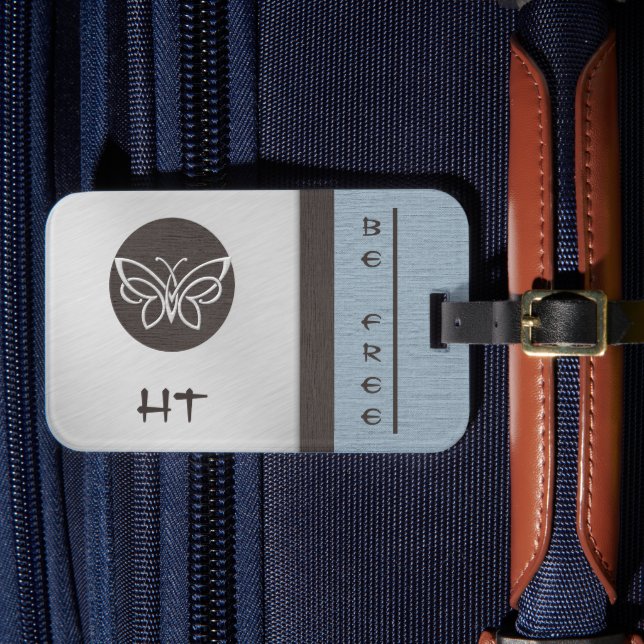 Étiquette À Bagage Étiquette Monogramme Papillon Linge Regarder les b (Insitu Rectoal 4)