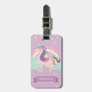 Étiquette À Bagage Étiquette monographique personnalisée Unicorn Sac/