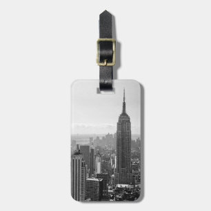 Étiquette À Bagage Étiquette noire et blanche de bagage de New York