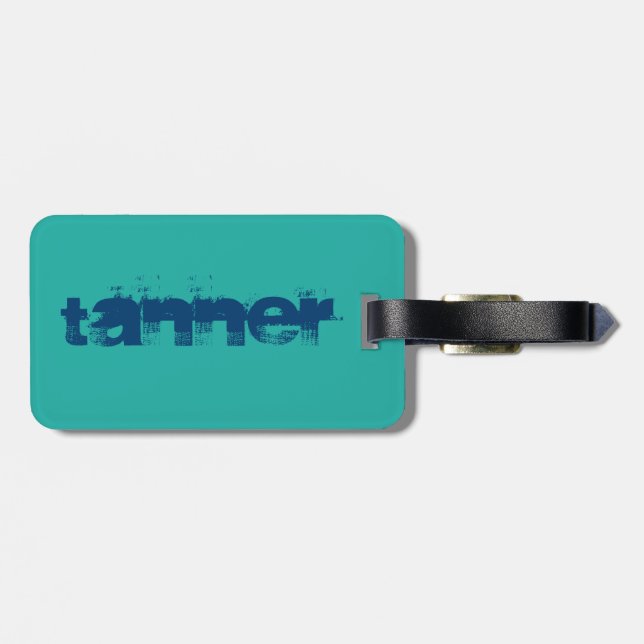 Étiquette À Bagage Étiquette nommée de Tanner pour l'étiquette de (Dos horizontal)