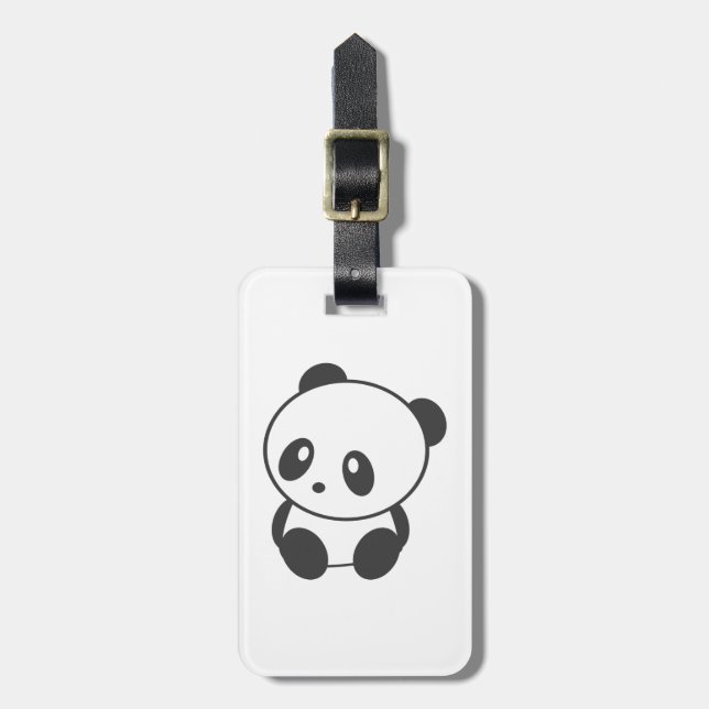 Étiquette À Bagage Étiquette personnalisée de bagage de panda (Devant Vertical)