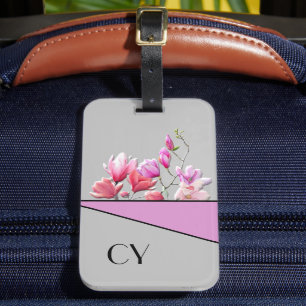 Étiquette À Bagage Étiquette "Pink" monogramme classique pour bagages