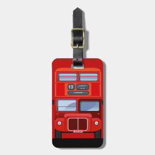 Étiquette À Bagage Étiquette rouge de bagage de voyageur d'autobus à